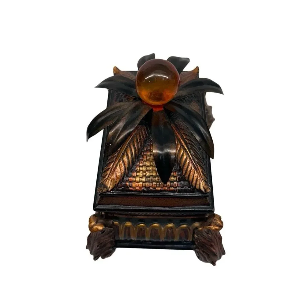 Wooden Trinket Jewelry Treasure Box 6.5